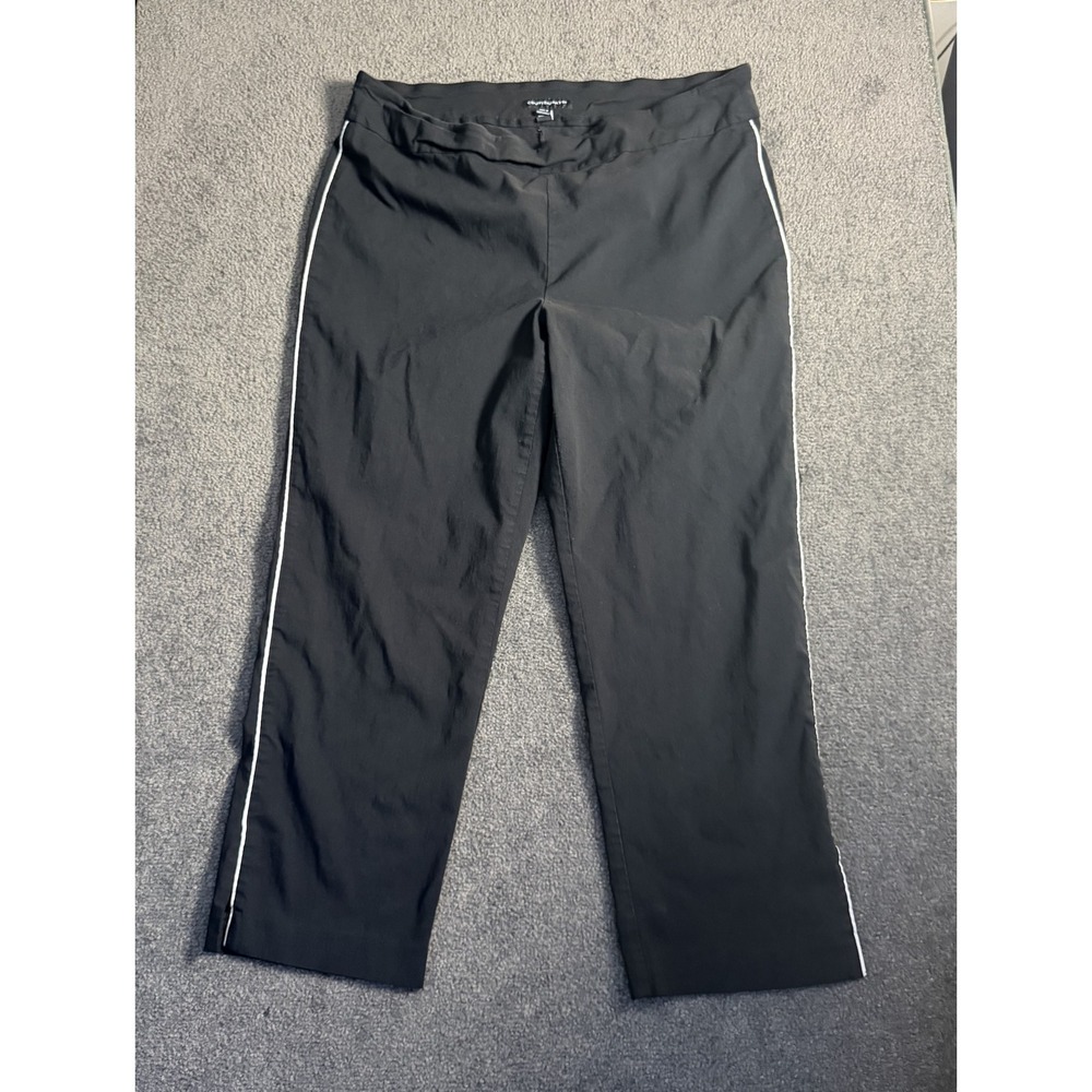 Counterparts Womens 18W Black Side Stripe Pull On Crop Pants 21417195BR Stretch